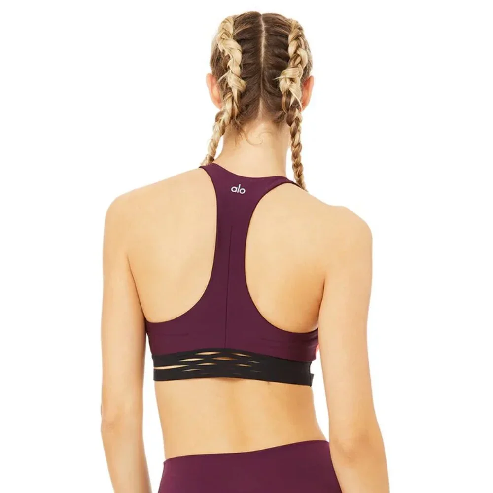 Alo Yoga Endear Sports Bra Colorblock size S Athleisure Gym